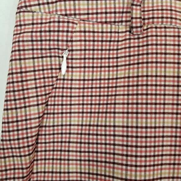 Lane Bryant Signature Fit Ankle 4 Season Women's Plaid Check Pants Rusty Red 26 - Picture 6 of 11
